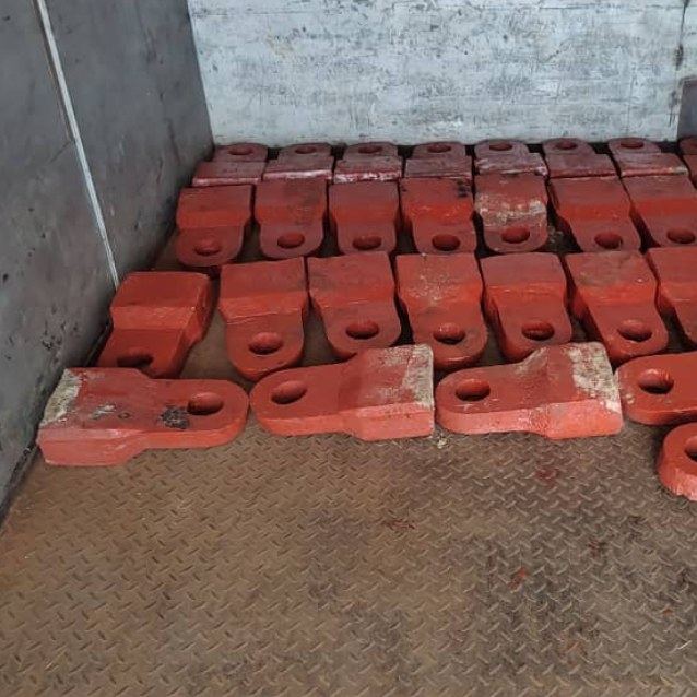 Cast crusher hammers, primed and crated for dispatch to Copperbelt mines and quarries