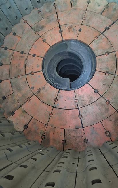 Interior of a mill liner casting mould at SKS Steel Zambia's Kalulushi foundry