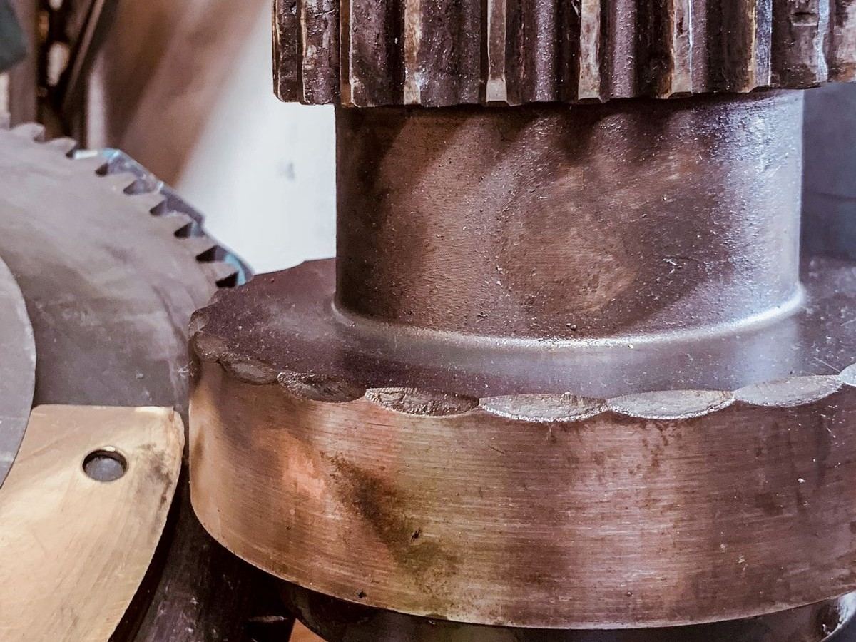 Industrial mill gear component, representative of mill liner castings
